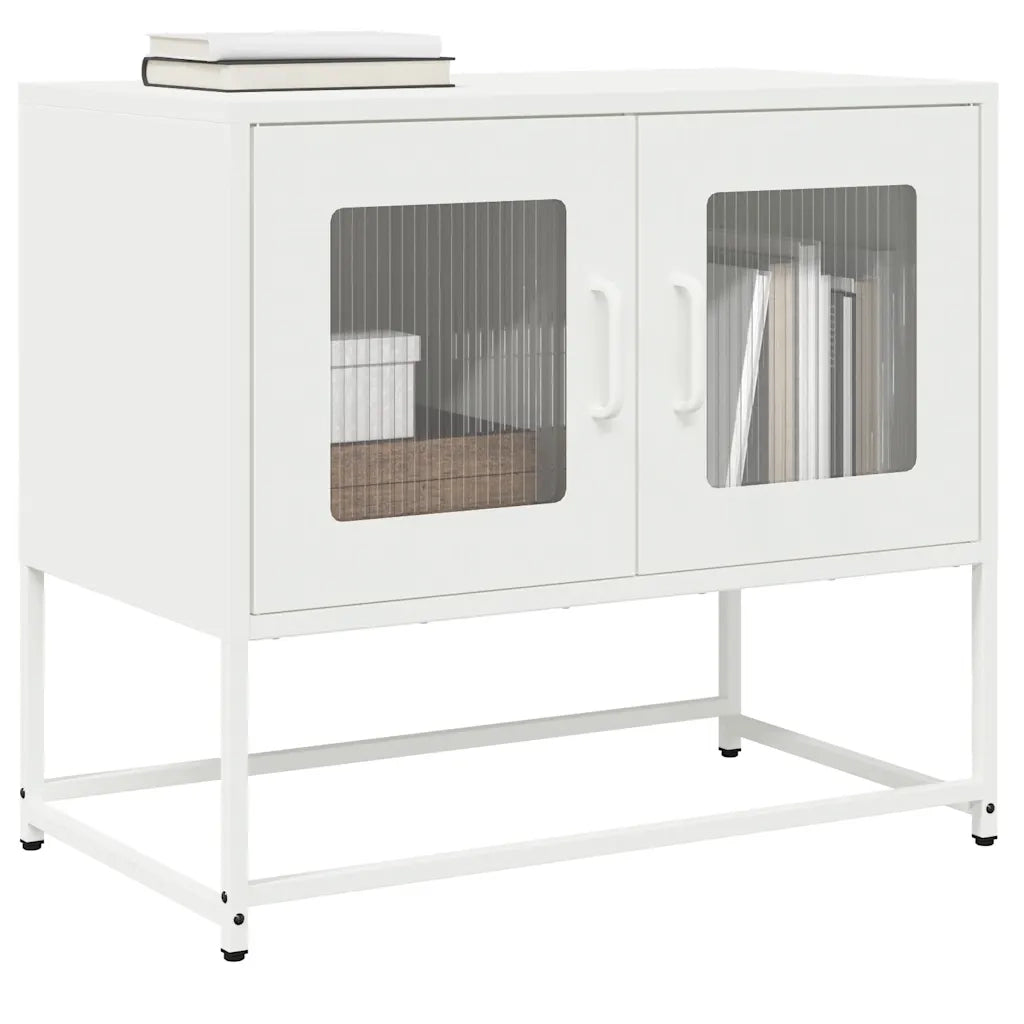 Mobile TV Bianco 68x39x60,5 cm in Acciaio Laminato a Freddo 853337
