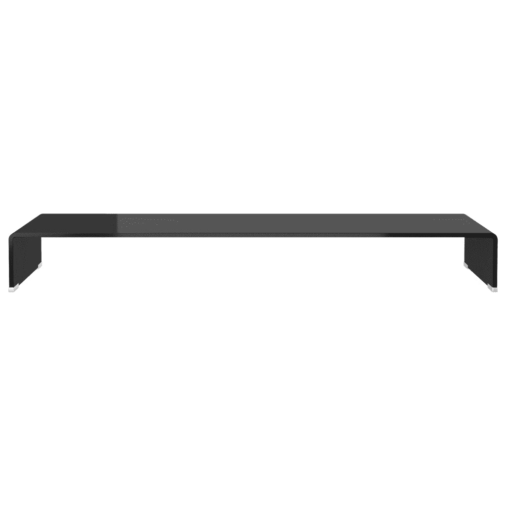 Mobile/Rialzo Porta TV in Vetro Nero 110x30x13 cm 244140