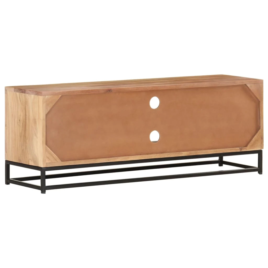 Mobile TV multimediale scaffale TV credenza mobile TV sala da pranzo soggiorno camera da letto 110 x 30 x 40 cm legno massello di acacia marrone 02_0025713