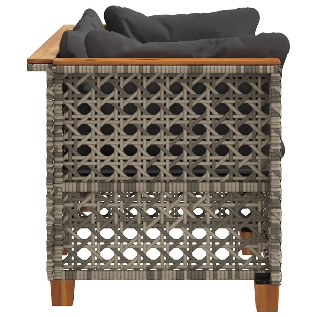 Divani Angolari da Giardino con Cuscini 2pz Polyrattan Grigio 365936