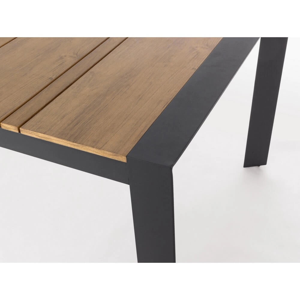Tavolo da Giardino in Alluminio e Polywood Effetto Teak 198x100 - MESSENGER