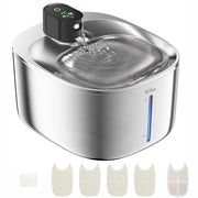 Fonte di acqua per animali, 4,1L, con sensore di movimento, batteria 4000mAh, pompa silenziosa, serbatoio in acciaio inossidabile per gatti e cani, con un set di filtri.