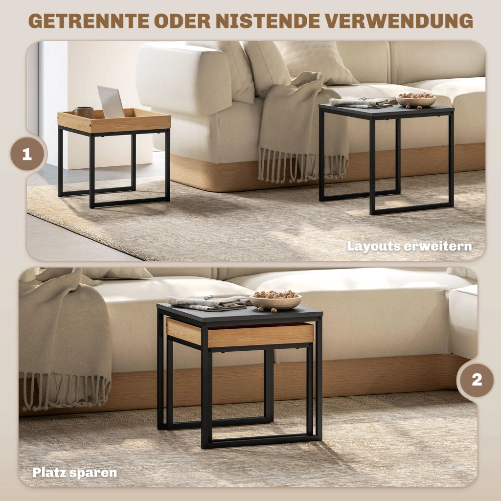 Tavolino da caff¨¨ quadrato ¨C zephmum ¨C MDF metallo nero