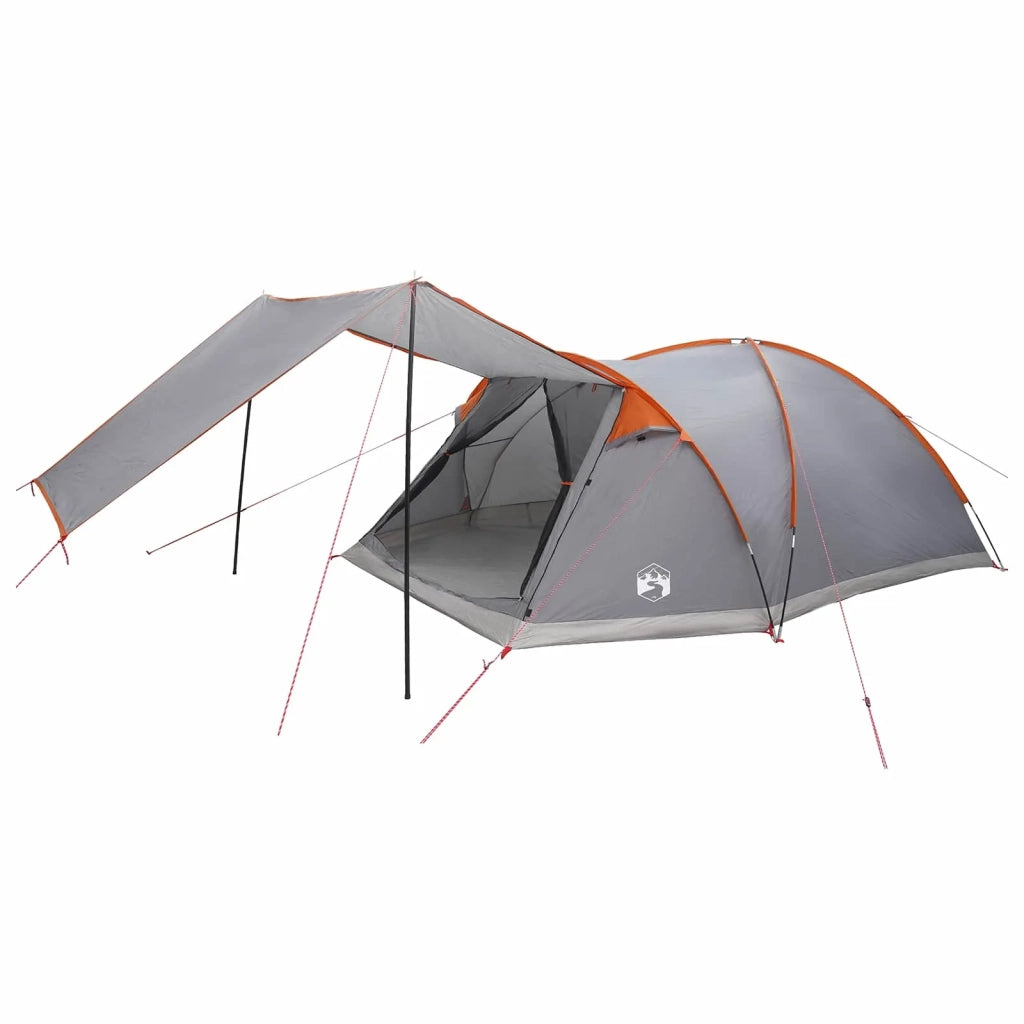 Tenda Capanna Grigio e arancione 8 persone Poliestere e Acciaio 42028589