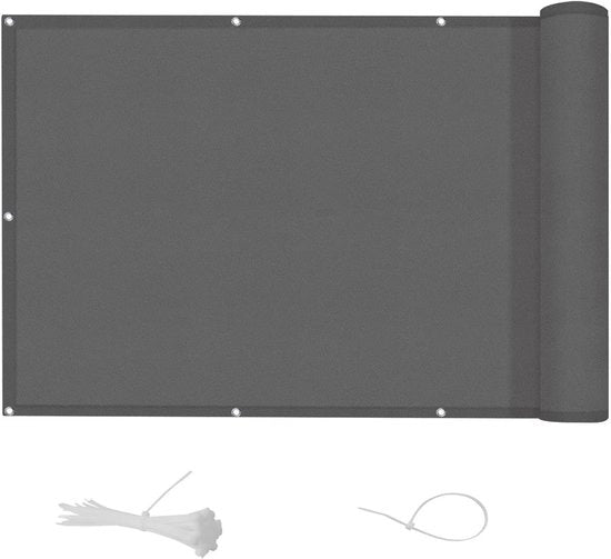 Schermo per balcone 0,9x8m - Impermeabile e resistente ai raggi UV con cavi e leganti in carbone.