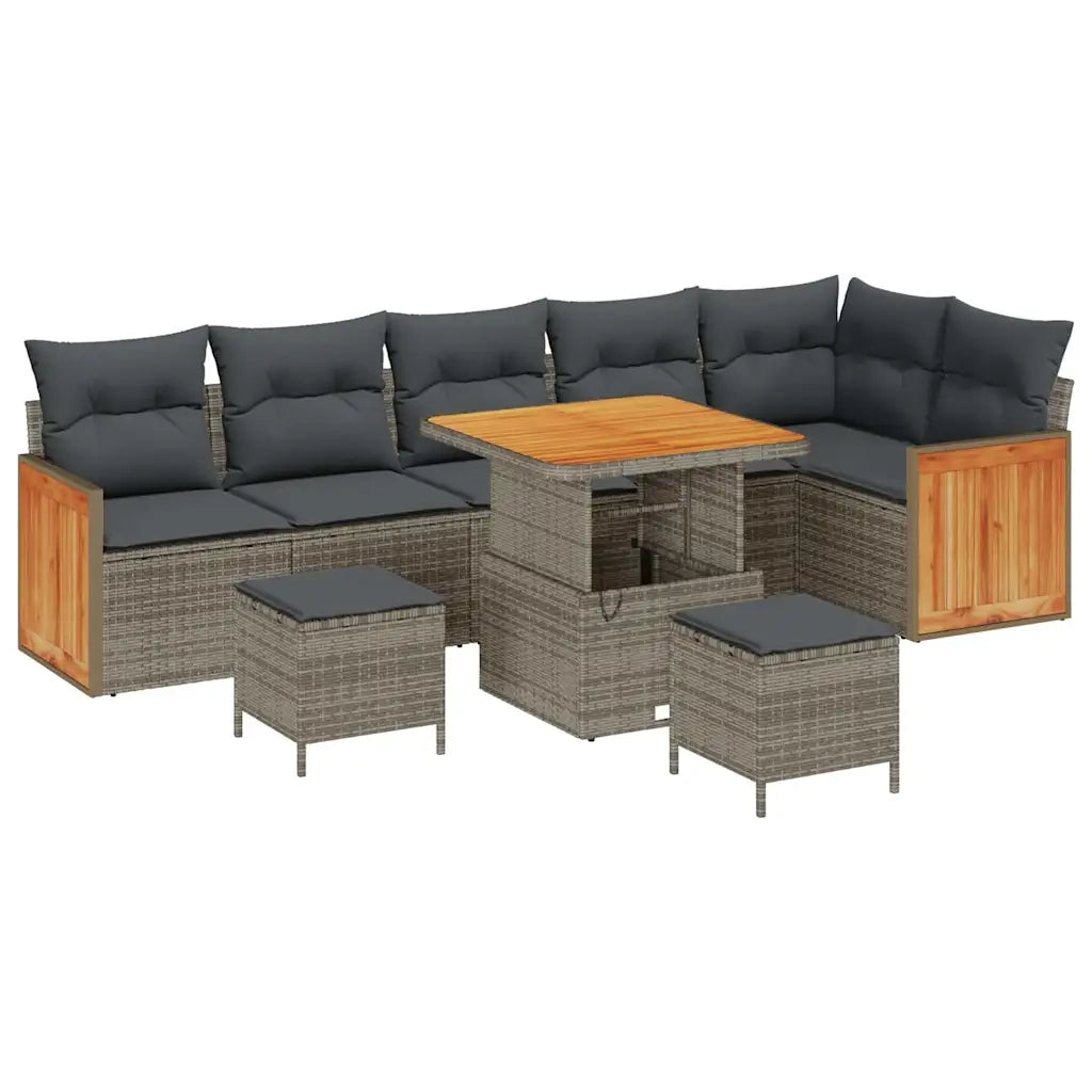 Set Divano da Giardino con cuscino 11 pcs Grigio polyrattan 3365273