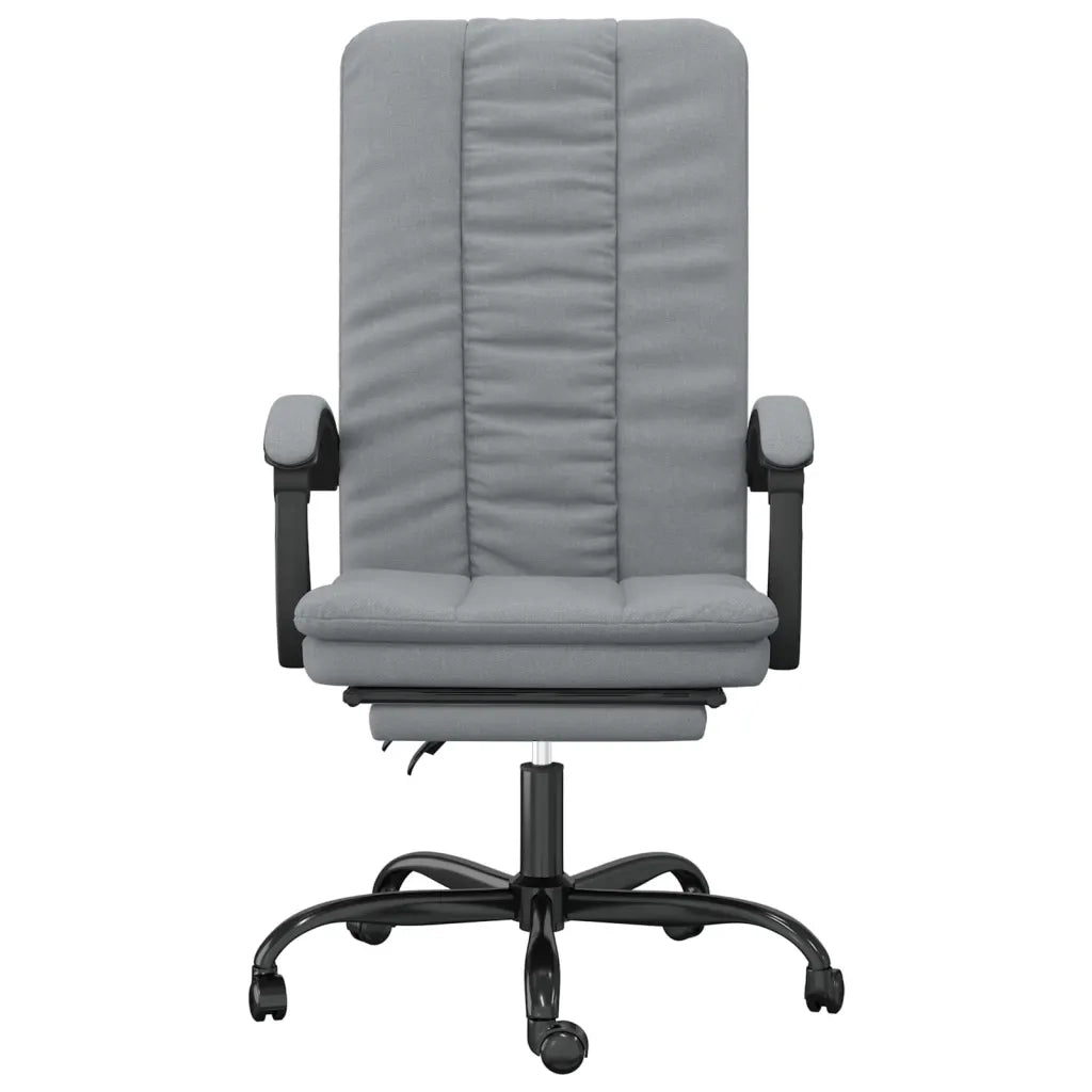 Poltrona | Sedia Relax da Ufficio Reclinabile Grigio Chiaro in Tessuto