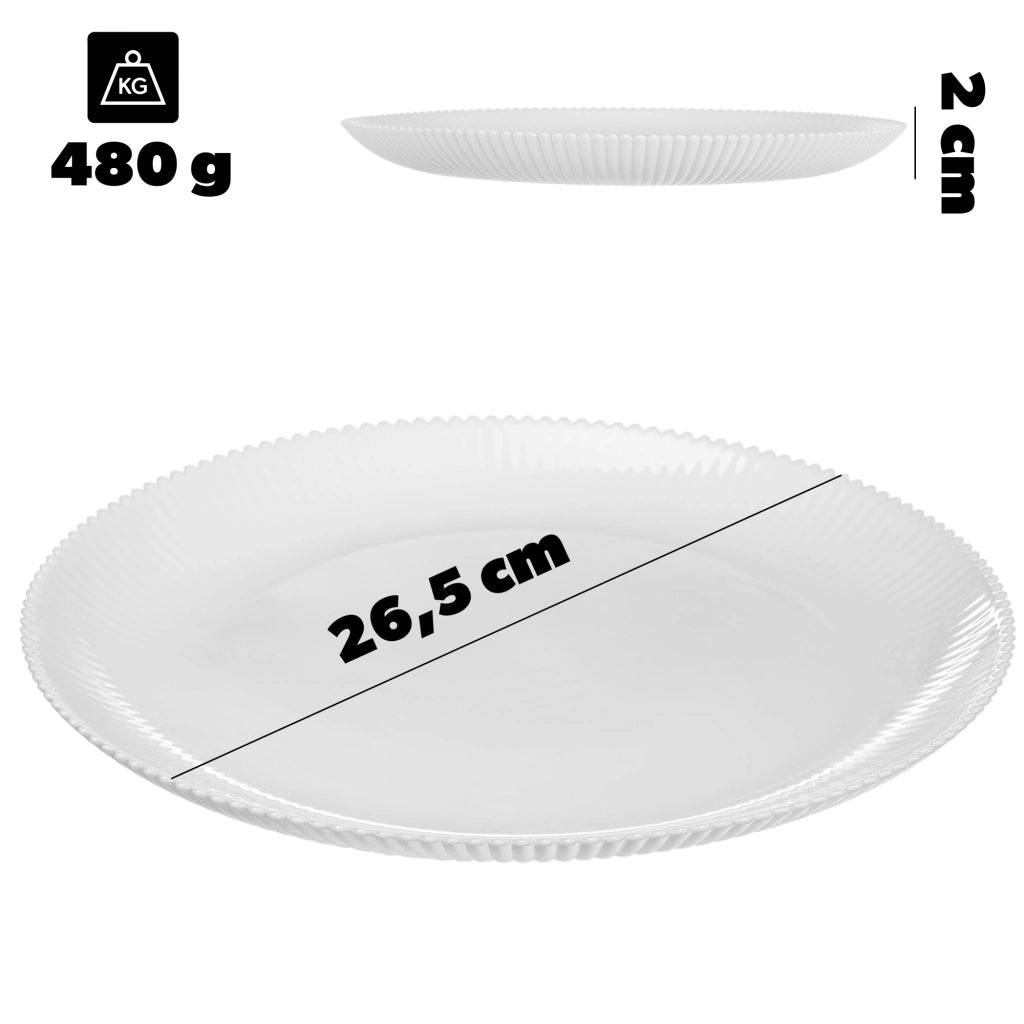 Servizio da tavola KADAX per 12 persone, composto da 36 piatti, set di stoviglie grandi bianche.