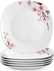 Set di tavola da 6 pezzi di piatti ceramici quadrati - piatti da insalata in porcellana - resistente a microonde e lavastoviglie set di piatti
