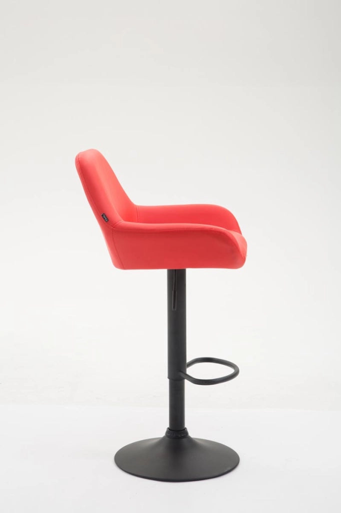 Sgabello Braga in similpelle rosso,nero