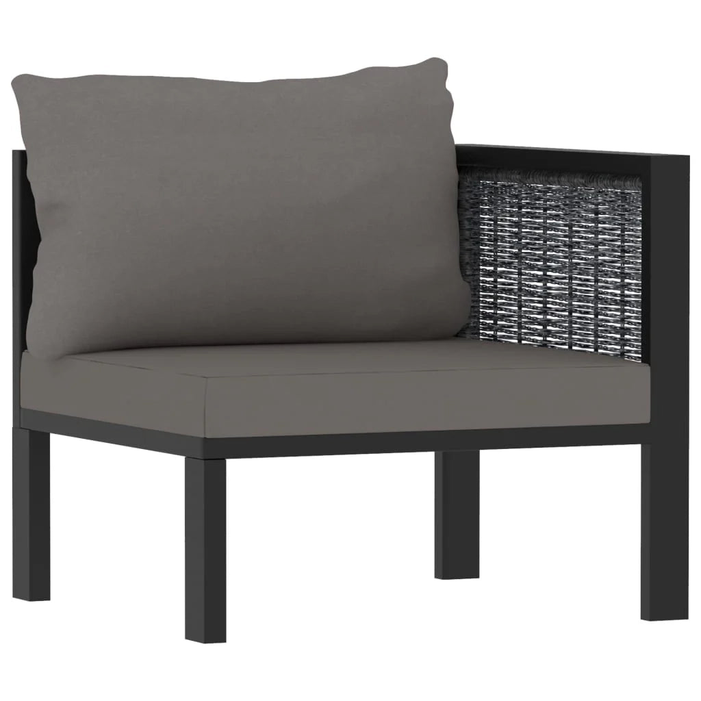 Set di mobili da giardino mobili da esterno 8 pezzi con cuscini resina intrecciata antracite 02_0017668