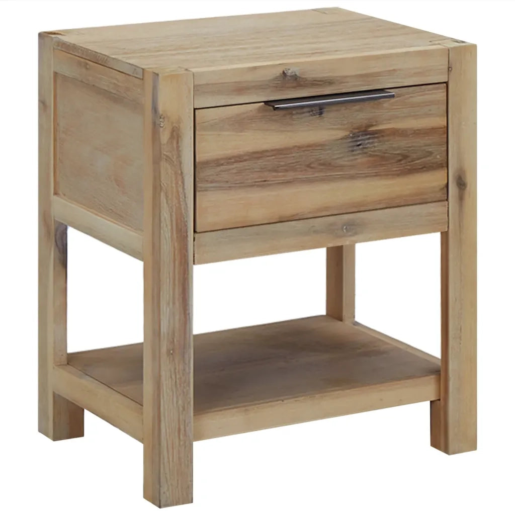 Set di 2 Comodini | Armadio da Notte | Mobiletto da notte con Cassetti 40x30x48 cm Legno Massello di Acacia