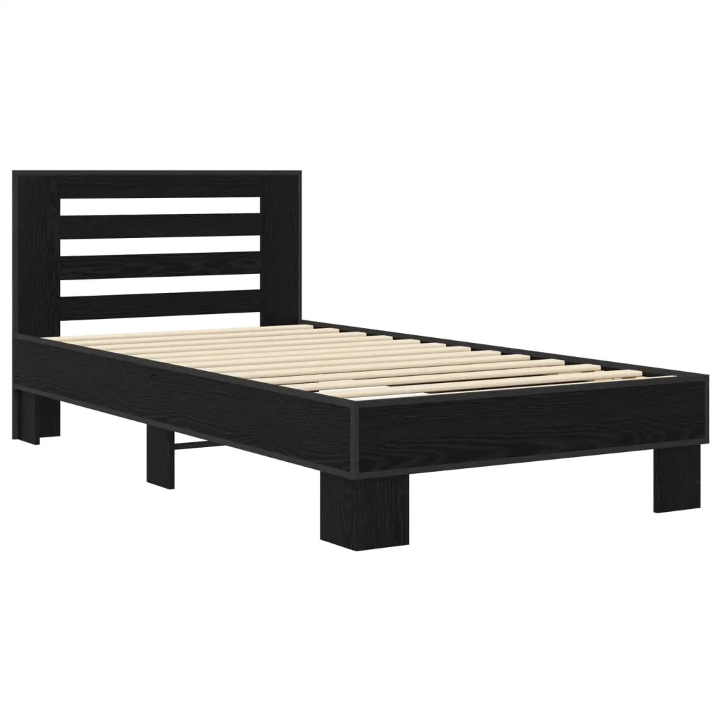 Struttura letto con testata Rovere Nero 80 x 200 cm