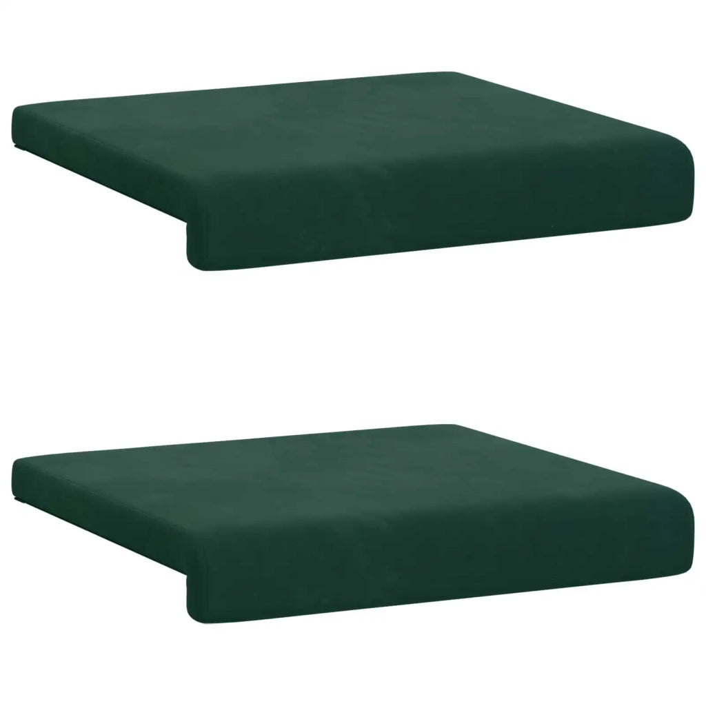 Cuscino per panchina 2 pcs Velluto Verde Scuro Profondità 35 cm 42043023