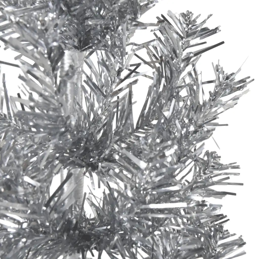 Albero Natale Artificiale Sottile a MetÃ  Supporto Argento 240cm