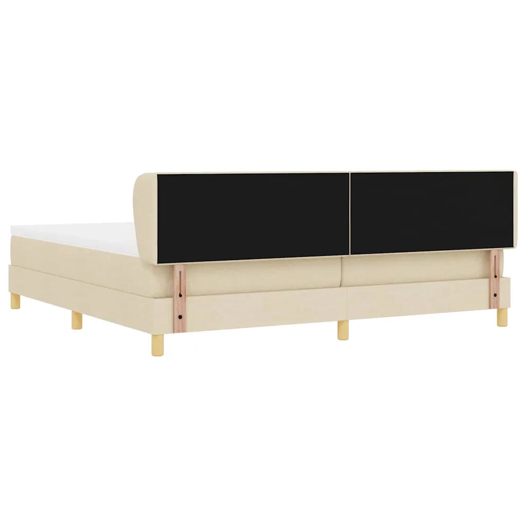 Letto a molle con materasso Crema 200 x 200 cm Tessuto 3340239