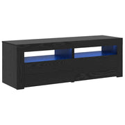 Mobile TV | Armadietto TV | Mobile Porta TV con LED Rovere Nero 120x35x40 cm Multistrato