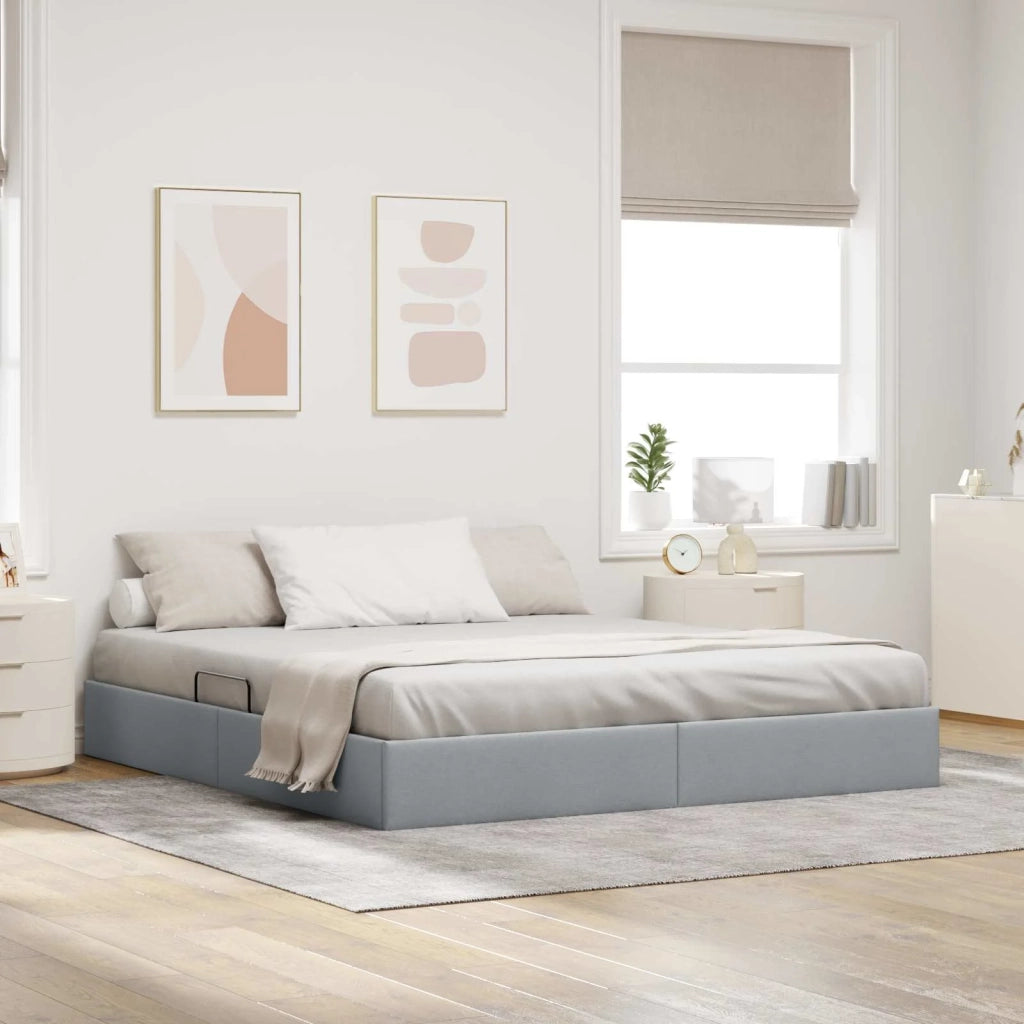 Letto ottomano Grigio chiaro 160 x 200 cm Tessuto 3442832