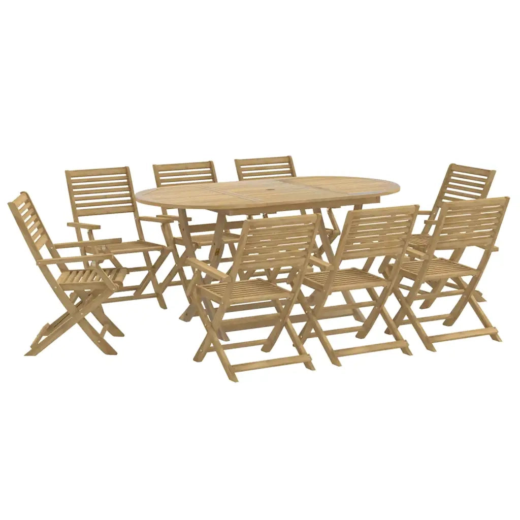 Set da Pranzo da Giardino 9 pz Legno Massello di Acacia 3295004