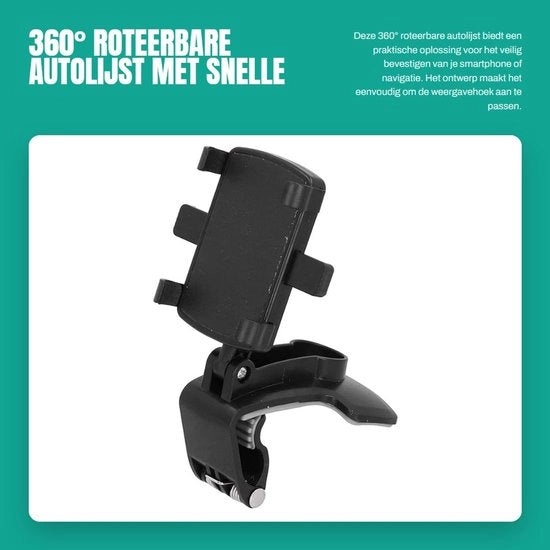 Supporto per Telefono 360° Rotativo - Rilascio Rapido - Realizzato in ABS di Alta Qualità - Adatto per la maggior parte dei Telefoni - Durevole - Protezione Antiscivolo - Otre per Telefono