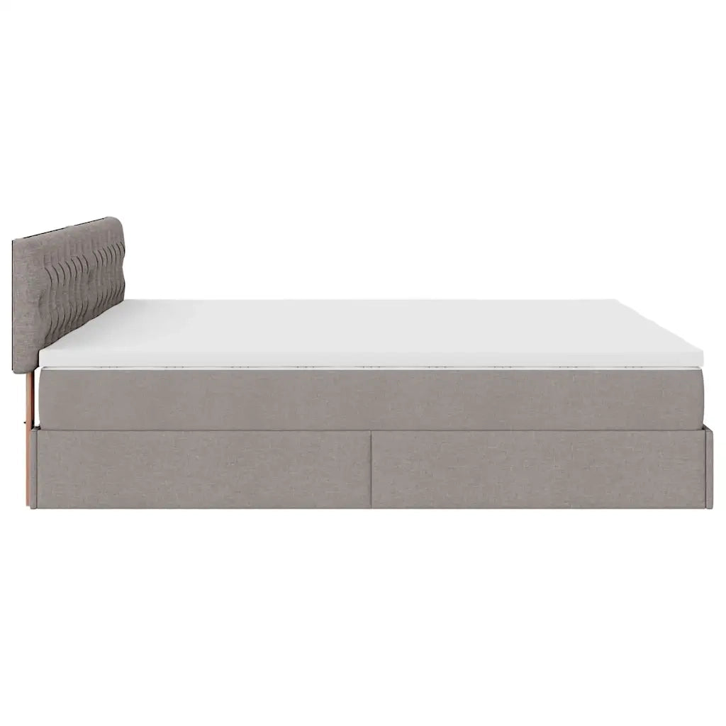 Struttura Letto Pouf con Materassi Tortora 160x200cm in Tessuto 3312012
