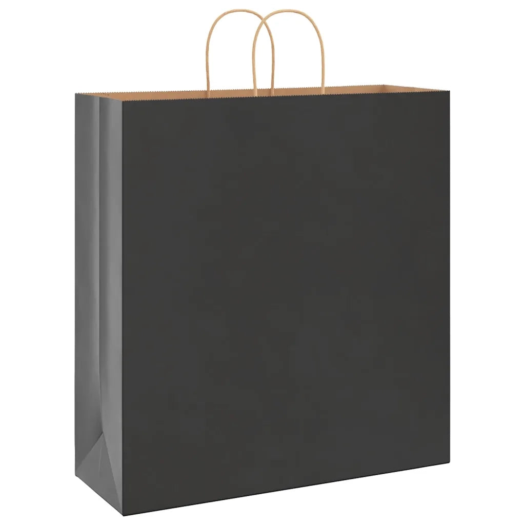 vidaXL Sacchetti di Carta 50 pz con Manici Neri 45x17x48 cm