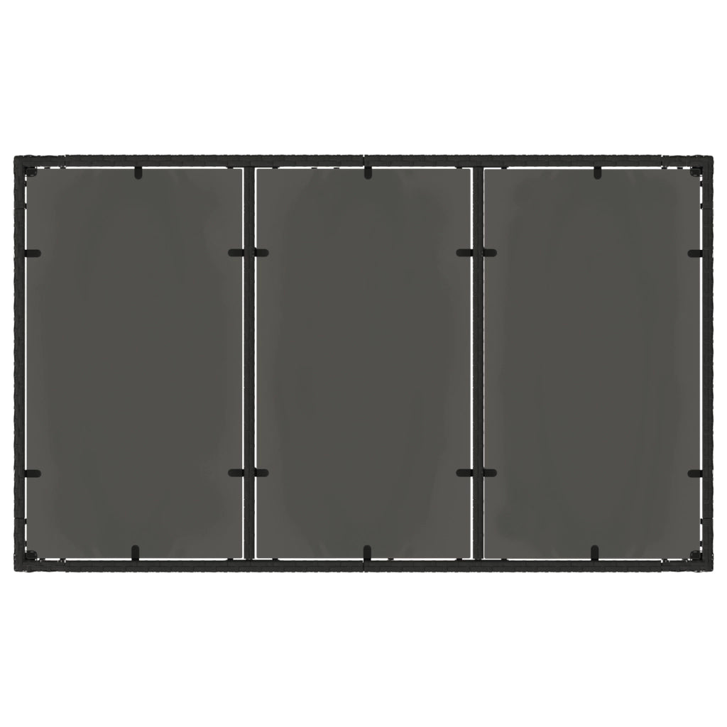 Set da Pranzo da Giardino 7 Pezzi con Cuscini Nero Poly Rattan