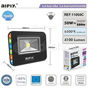 Trade Shop - Faro Led Ip65 Faretto Luce Fredda Fari Da Esterno 50w Resa 500w Alta Luminosita -
