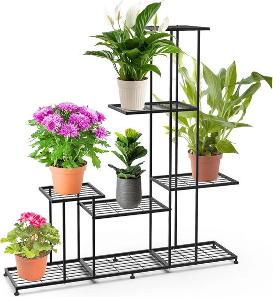 Stand per fiori in metallo per interni ed esterni - 4 livelli per fiori e vasi