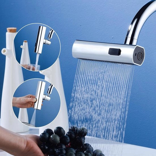 Estensore di rubinetto 360° con filo interno 55/64'' (22 mm), lampadina girevole con 3 posizioni, getto di acqua per la cucina, pezzo di ricambio per il rubinetto