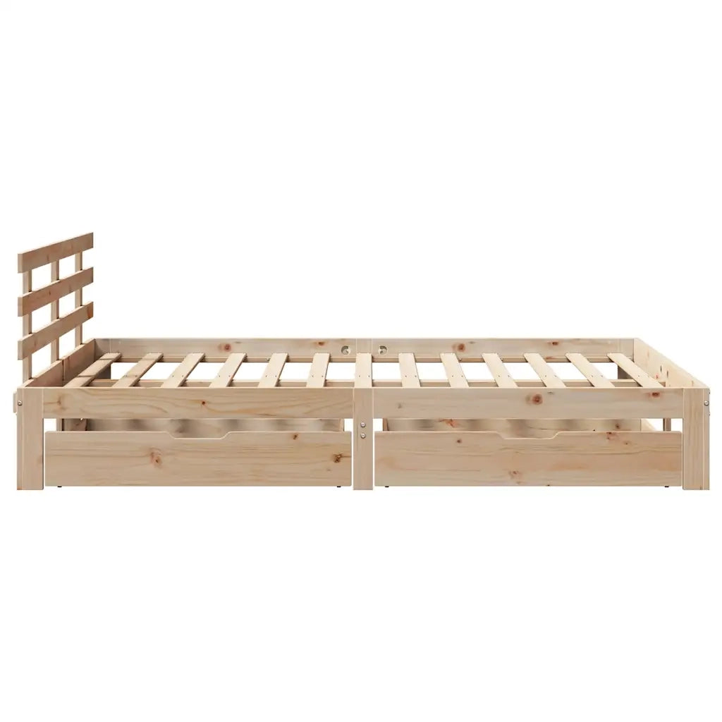 Giroletto con Cassetti 140x200 cm in Legno Massello di Pino