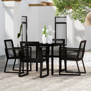 Set Mobili da Pranzo per Giardino 5 pz Nero cod mxl 53853