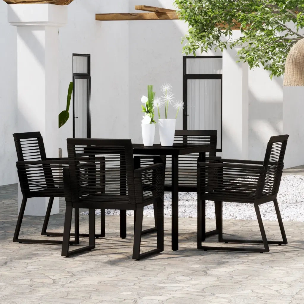 Set Mobili da Pranzo per Giardino 5 pz Nero cod mxl 53853