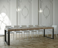 Consolle Allungabile in Legno e Ferro H77x40x90/300cm Elettra Premium Rovere Folding