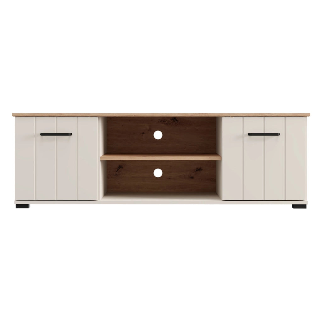 Valda, Mobile Porta tv 2 Ripiani, 137x40x44h cm Beige