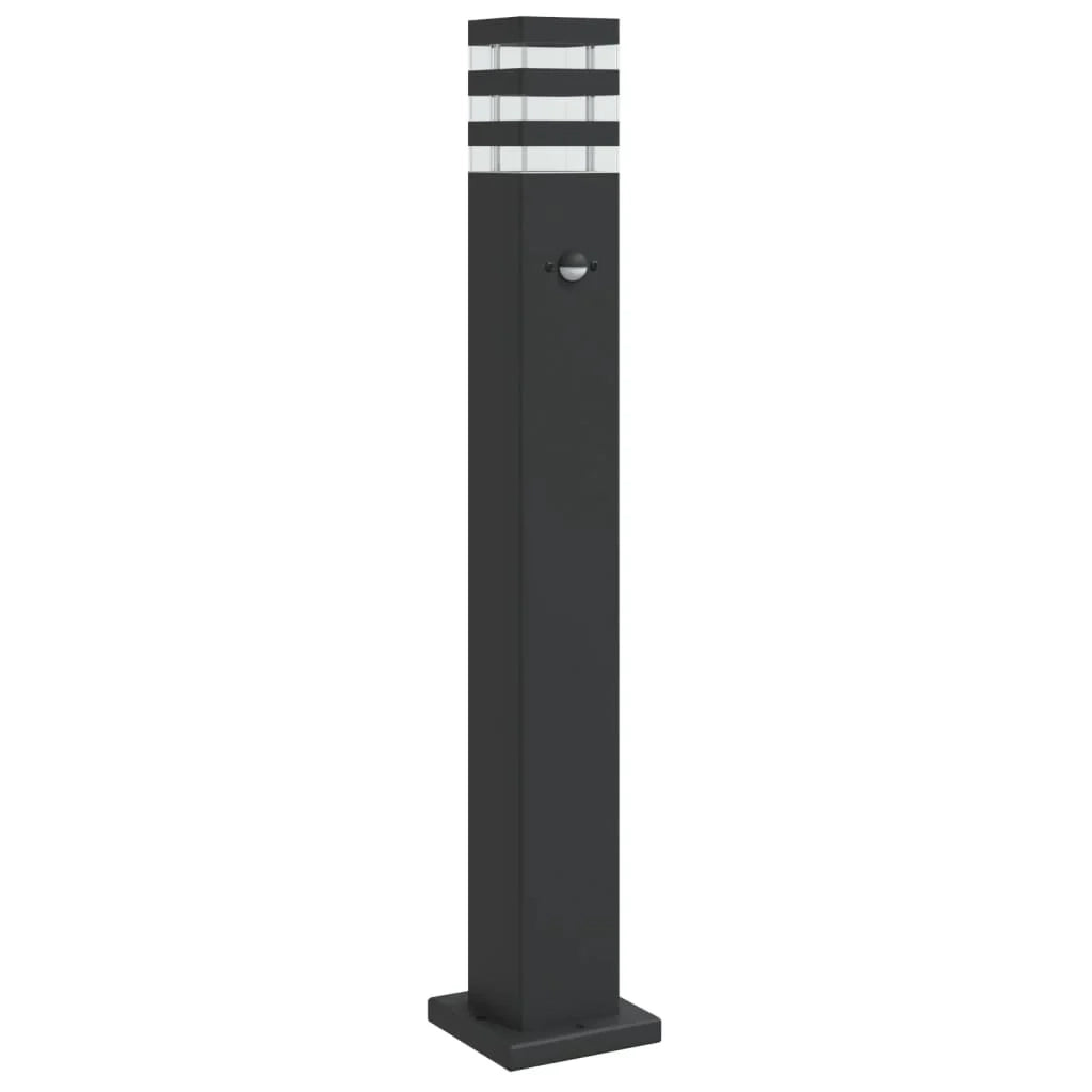 Lampada da terra per esterno con sensore 80 cm alluminio nero 02_0042524