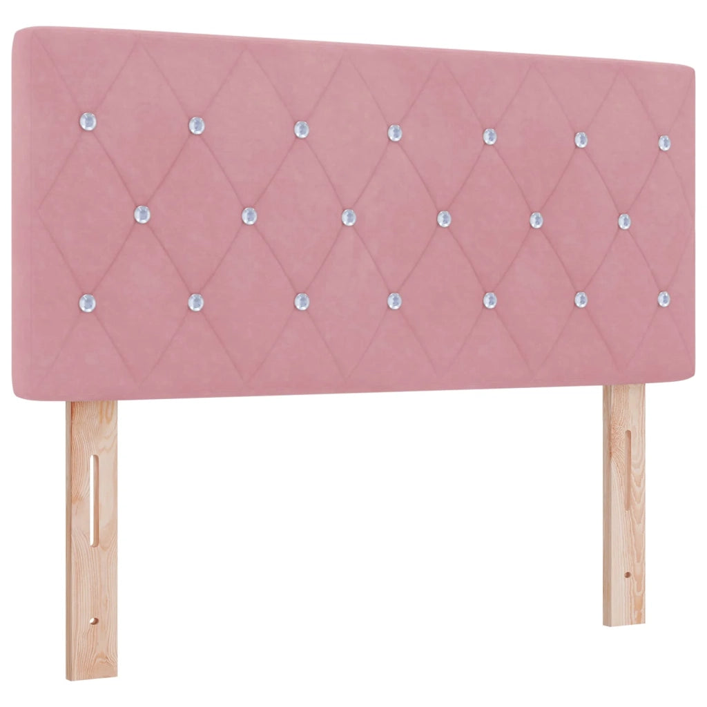 Letto ottomano con materasso Rosa 90 x 190 cm Velluto 3457622