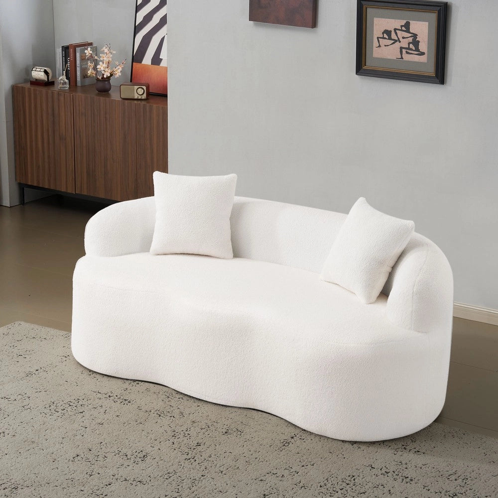 Divano Loveseat 2 Posti con Cuscini ¨C Xylo ¨C Crema, Braccioli Arrotondati
