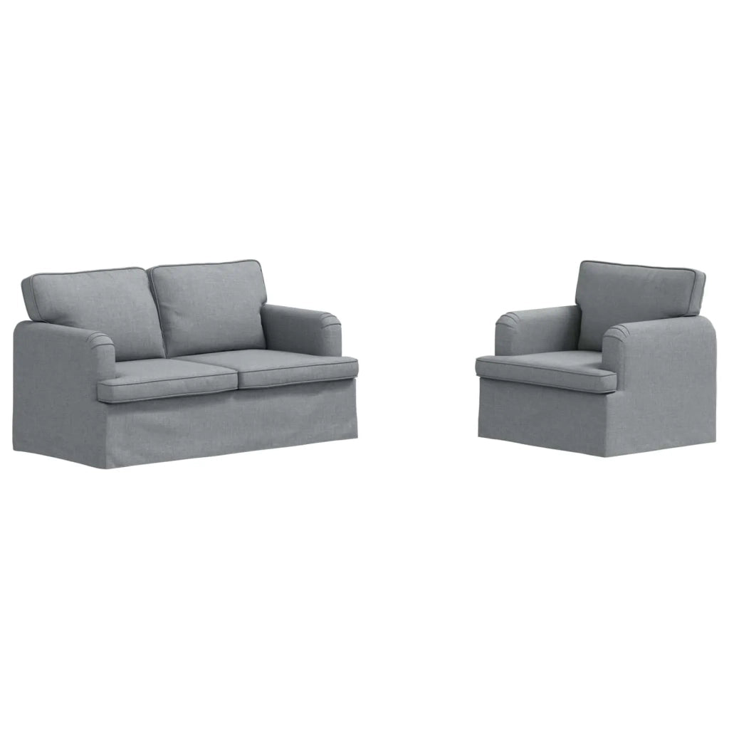 Set di divani 2 pcs Grigio chiaro 144 x 80 x 85 cm Tessuto