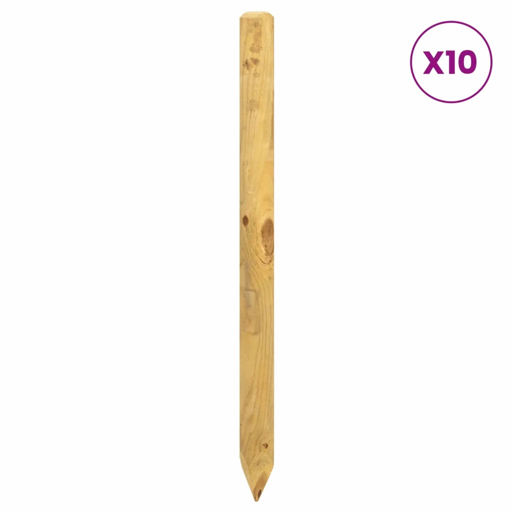 Pali per Recinzione 10 pz Verde 120 cm Legno Massello di Pino 42041769