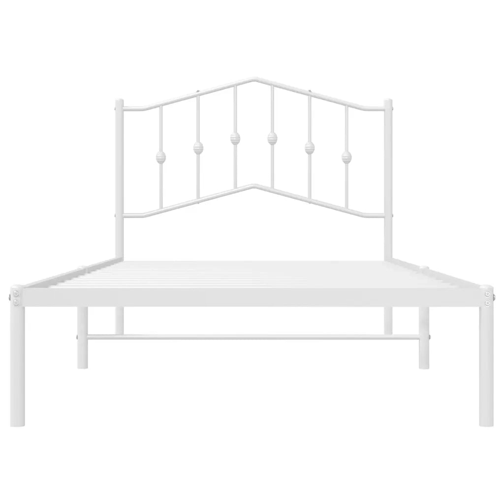 Giroletto con Testiera Metallo Bianco 100x190 cm 373832