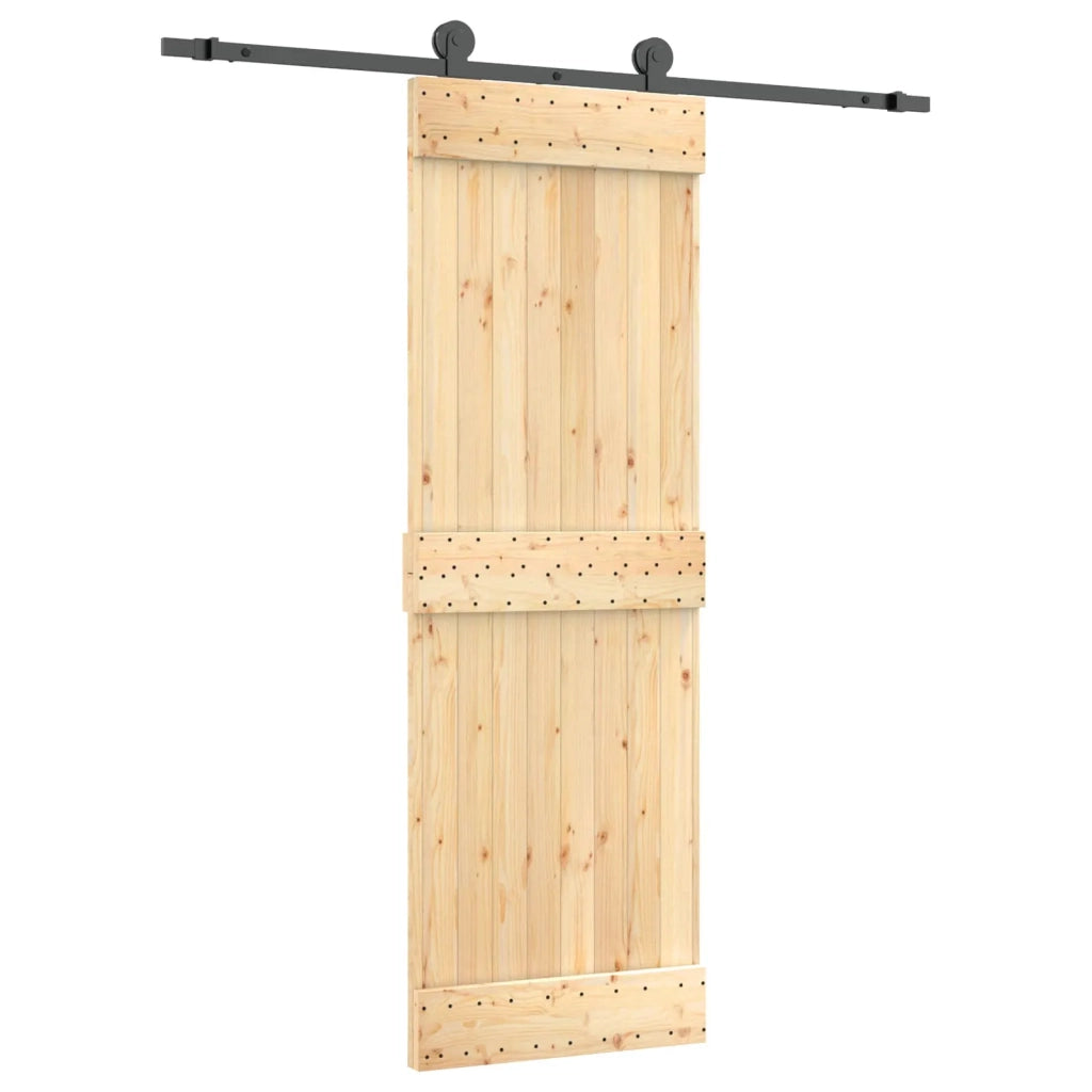 Porta scorrevole Naturale e Nero 70 x 210 cm