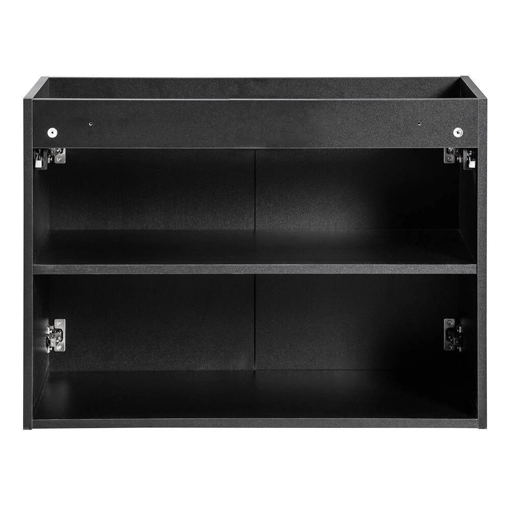 Mobile da Parete Sottolavabo NEWPORT a 2 Ante con Lavabo Ovale 80x71x40 cm - Nero [en.casa]
