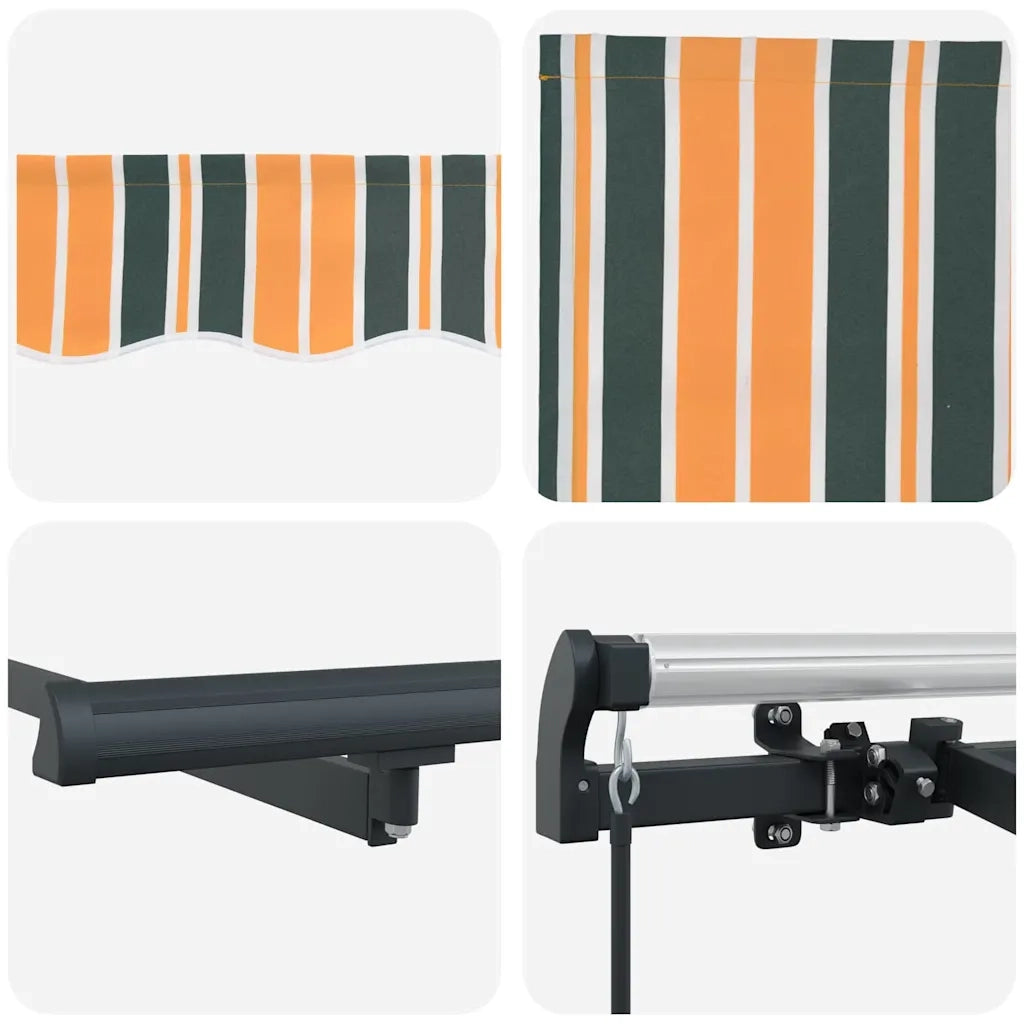 vidaXL Tenda Retrattile Verde e Giallo 300 x 200 cm