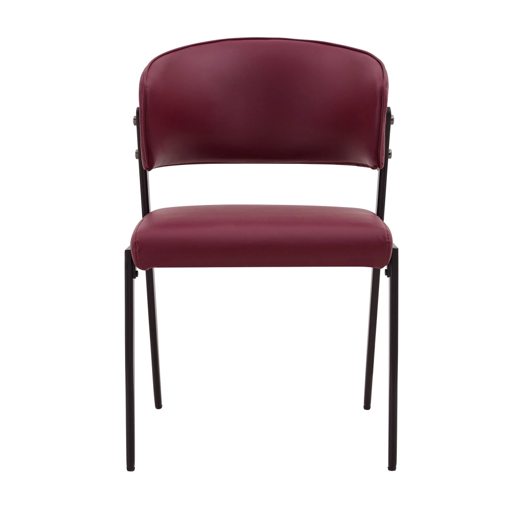 SEDIA DA PRANZO MODERNA IN PU ROSSO 78 CM CON STRUTTURA IN METALLO