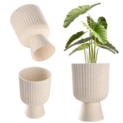 Vaso da fiori KADAX, vaso per piante da giardino, copertura in plastica, 18 cm, supporto per fiori, beige