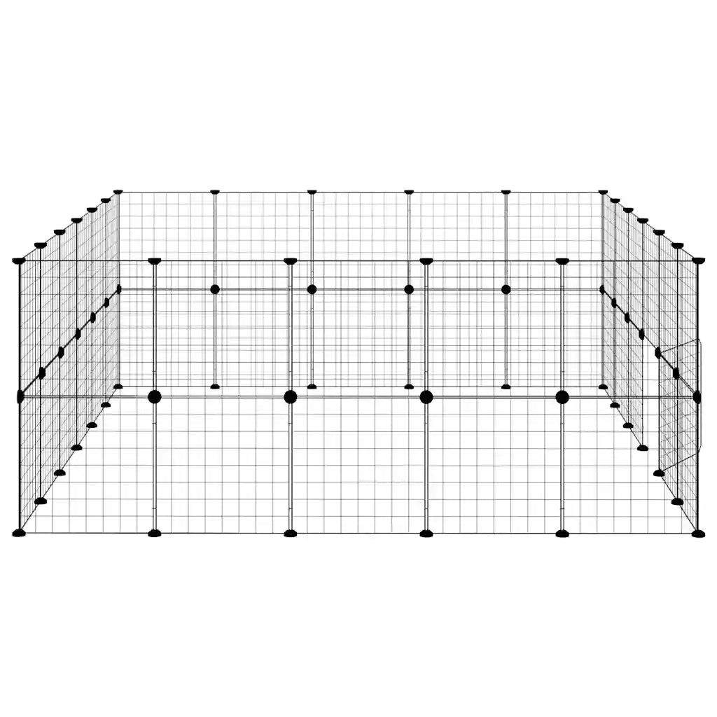 Gabbia per Animali 44 Pannelli con Porta Nera 35x35 cm Acciaio 3114040