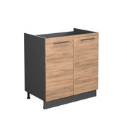Mobile lavello cucina Fame-Line Rovere dorato/Antracite 80 cm senza piano di lavoro Vicco