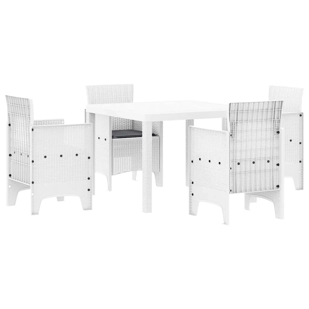 Set da Pranzo per Giardino 5 pcs Bianco Polipropilene 3378545