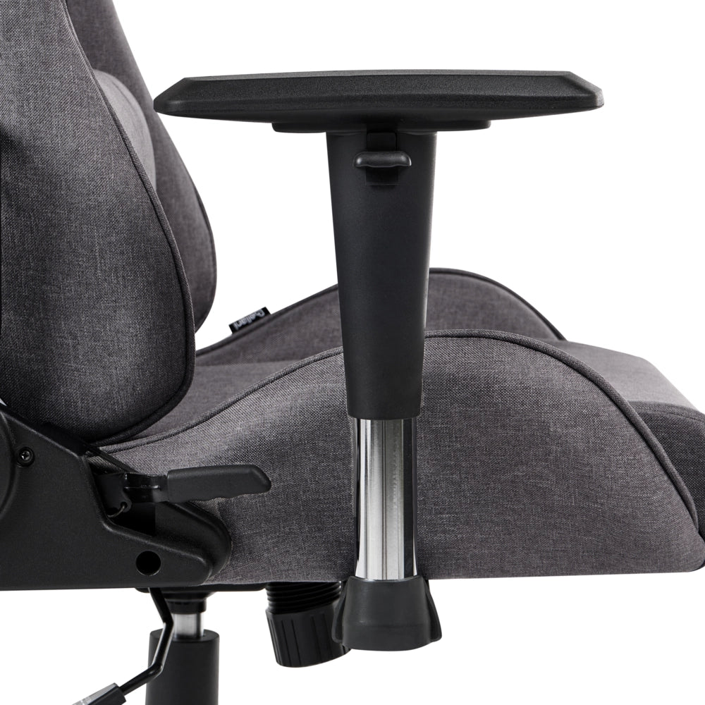 Sedia da ufficio ergonomica in tessuto con braccioli regolabili di colore grigio scuro poltrona gaming stile moderno